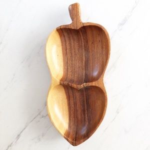 Vintage Heart Shaped Leilani Monkey Pod Wood Tray